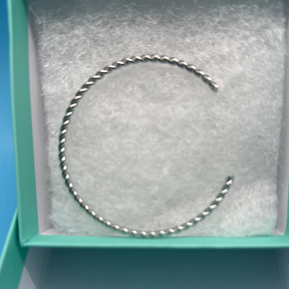 Elegant Silver Twisted Cuff Stainless Steel Bracelet